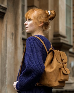 Bicicletta - skórzany plecak damski